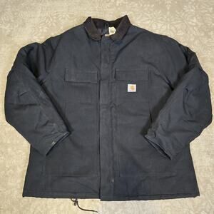 Vintage - Carhartt Jacket Mens 52 Tall - Black Insulated Duck Traditional Coat